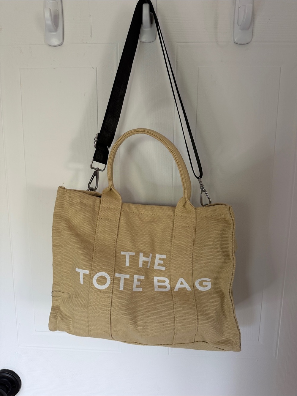 The Tote Bag in Beige with Removable Strap
